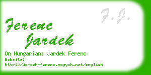 ferenc jardek business card